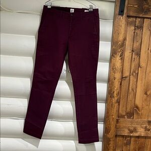 GAP Deep Berry Front-Button Pants